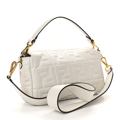 Fendi Nappa FF 1974 Embossed Baguette White 3 of 9