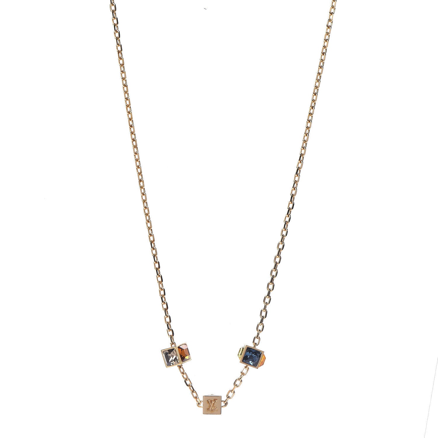 Louis Vuitton Swarovski Gamble Short Necklace Gold 1 of 6