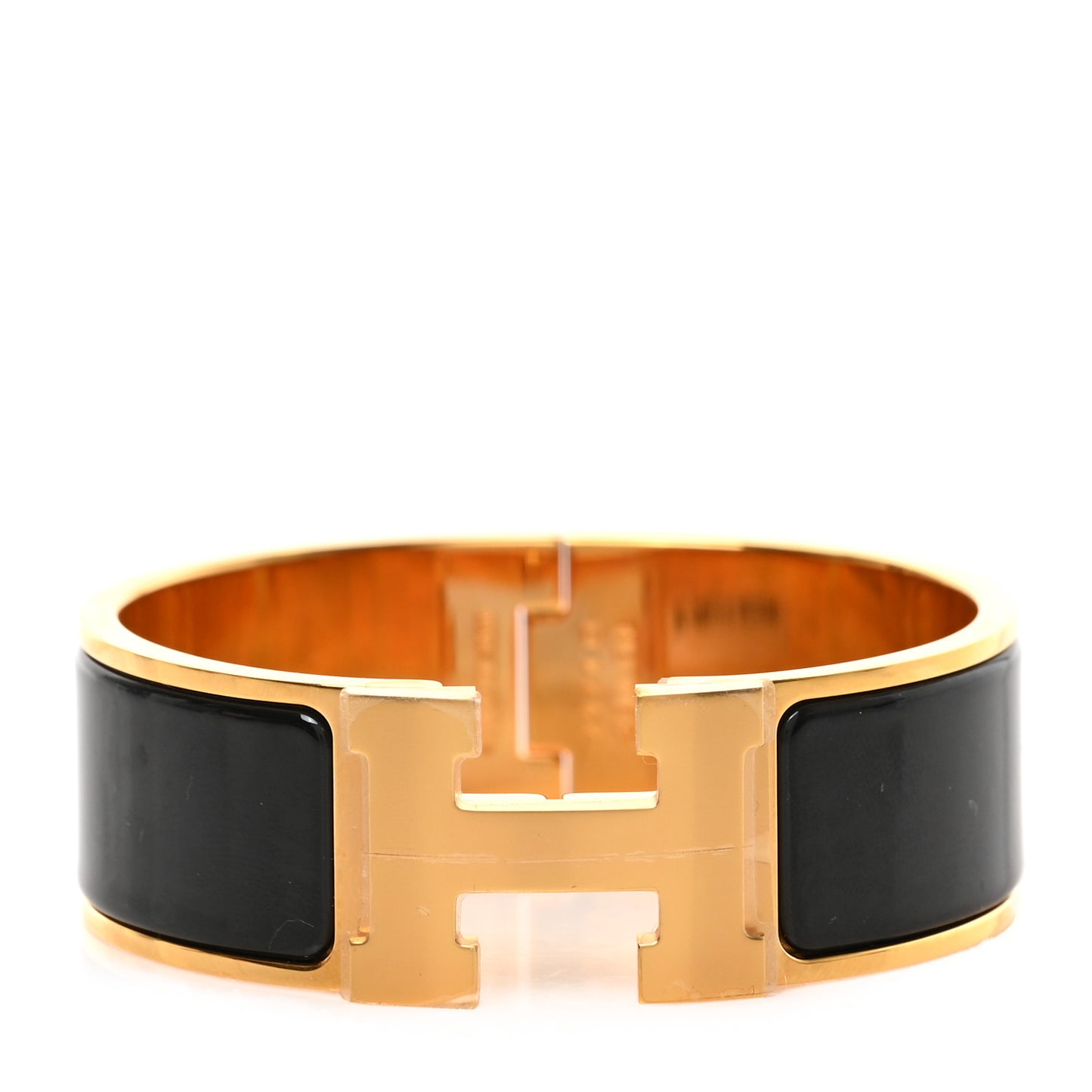 Enamel Wide Clic Clac H Bracelet PM Black