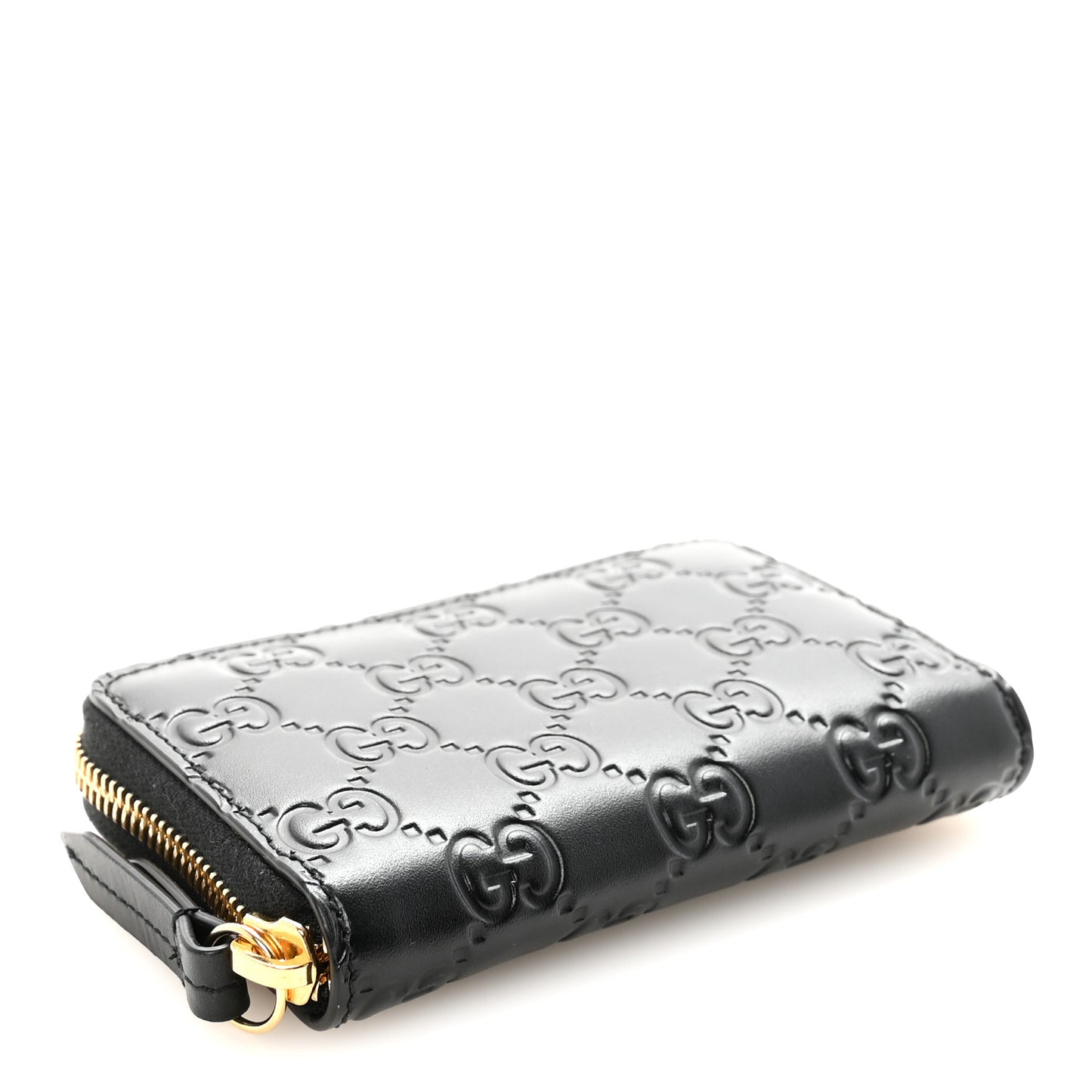 Guccissima Zip Around Coin Purse Wallet Black