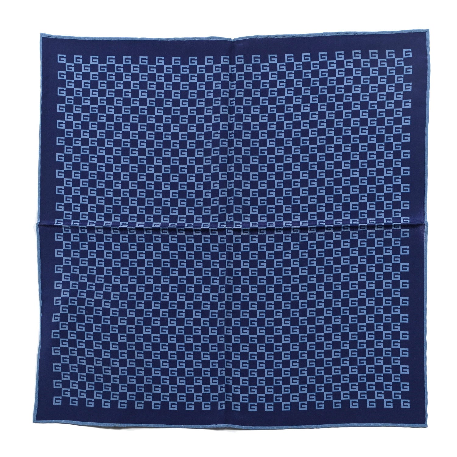 Gucci Silk Square G Monogram Handkerchief Blue 1 of 4