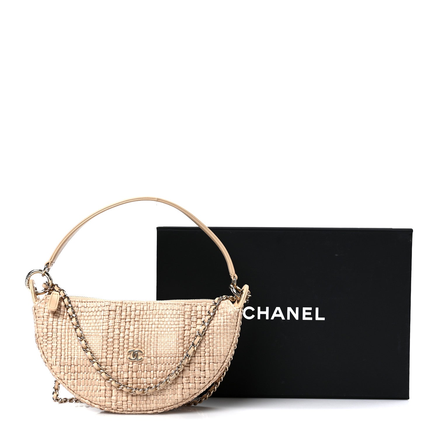 Chanel Raffia Other Shape With Chain Beige 10 of 10
