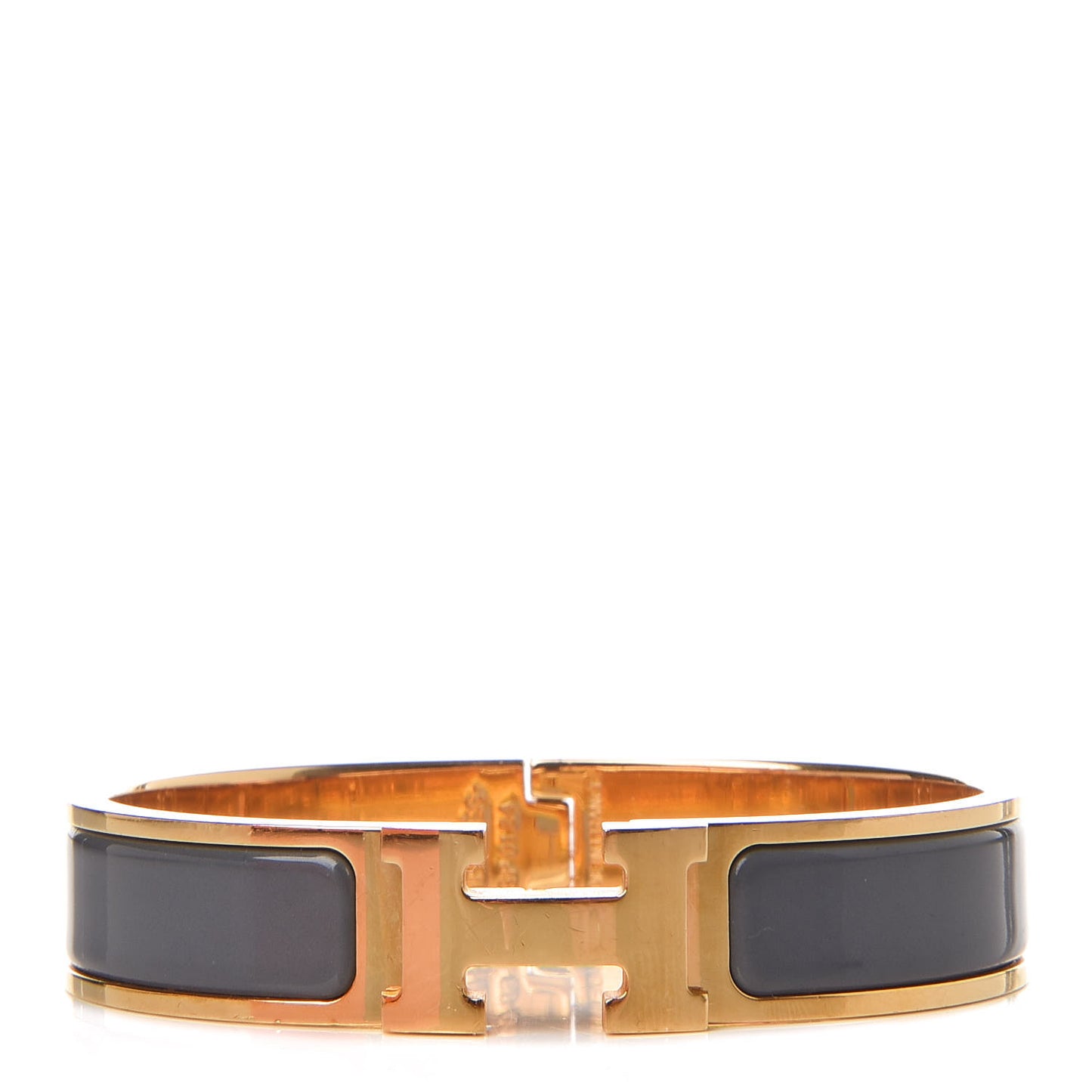 Enamel Narrow Clic Clac H Bracelet PM Slate