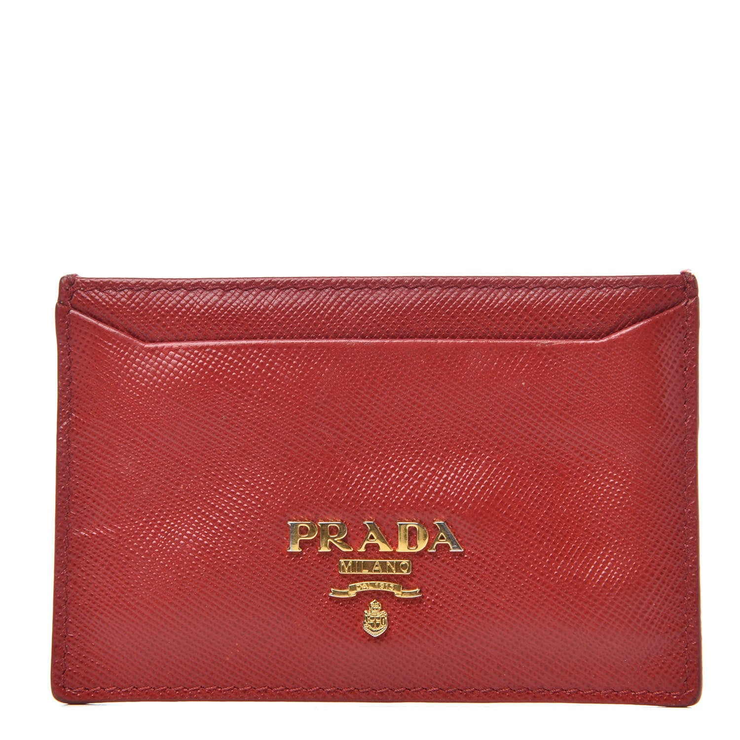 Prada Saffiano Metal Card Case Fuoco 1 of 5