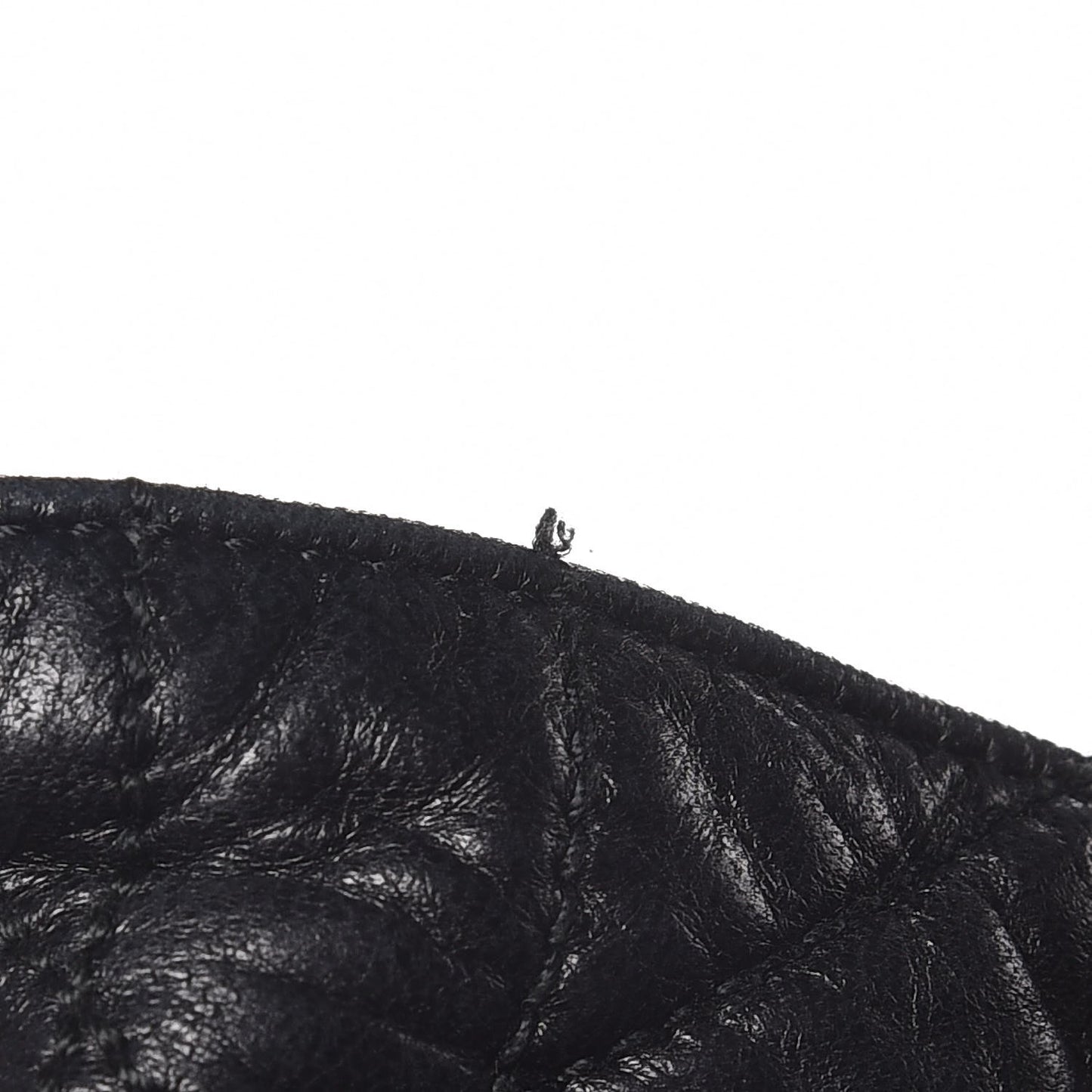 Lambskin Cannage Stitched Drawsting Tote Black