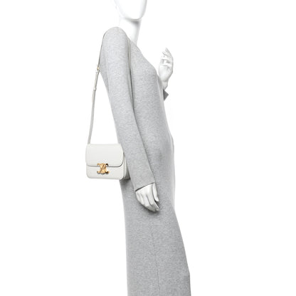 Celine Shiny Calfskin Teen Triomphe Arctic White 2 of 13
