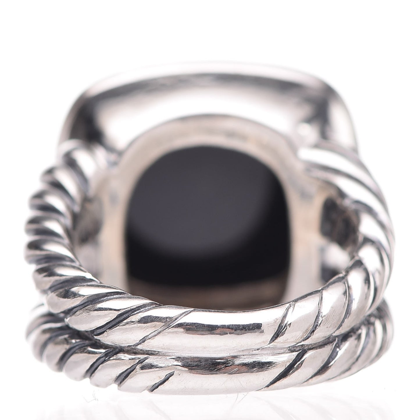 Sterling Silver Diamond Black Onyx 14mm Albion Ring 50 5.25