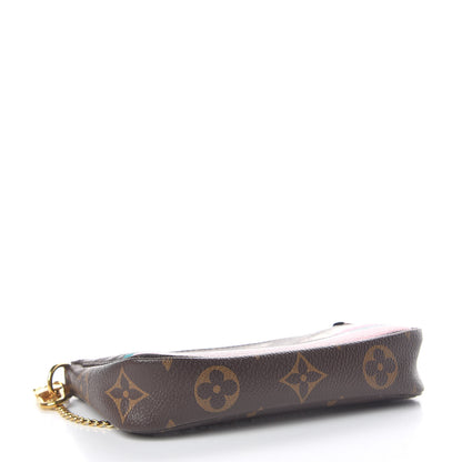 Louis Vuitton Monogram 2016 Christmas Animation Mini Pochette Accessories Rose Ballerine 4 of 9