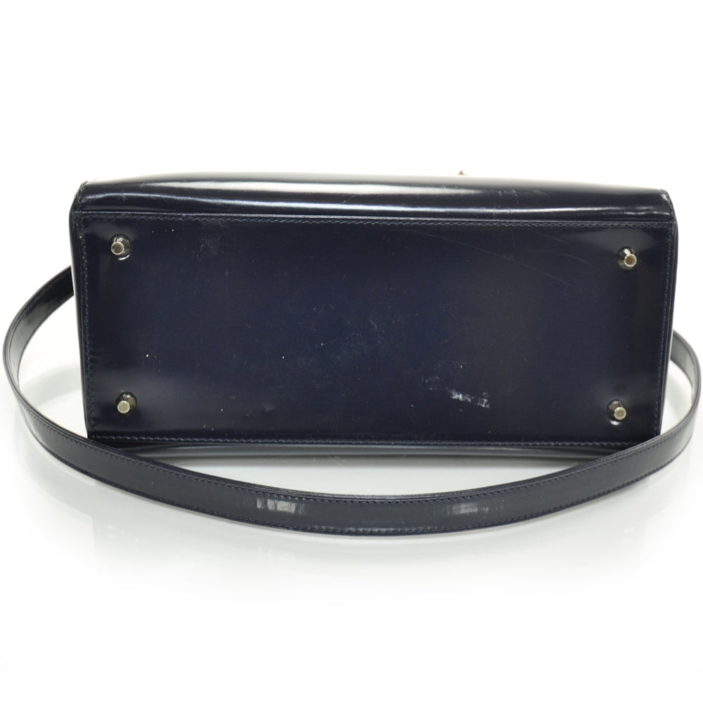 Patent Medium Lady Dior Navy Blue