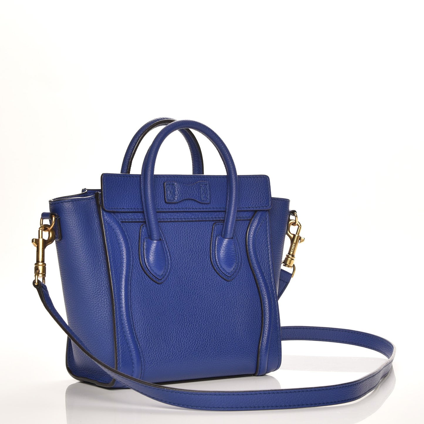 Drummed Calfskin Nano Luggage Indigo