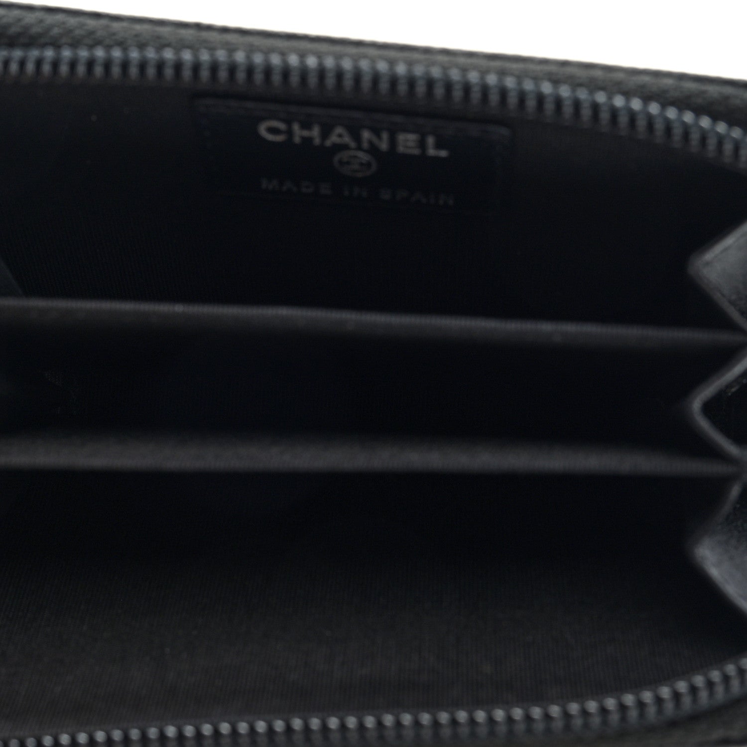 Chanel Caviar Quilted Boy Zip Around Coin Purse Wallet Black 5 of 7