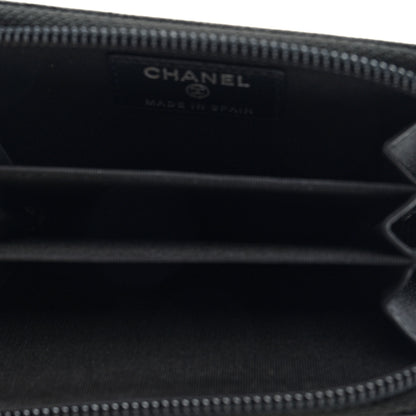 Chanel Caviar Quilted Boy Zip Around Coin Purse Wallet Black 5 of 7