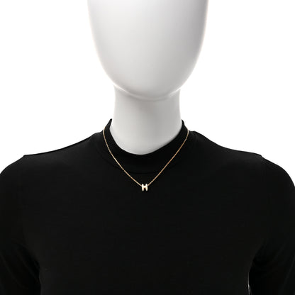 Hermes Lacquered Gold Mini Pop H Pendant Necklace White 2 of 7