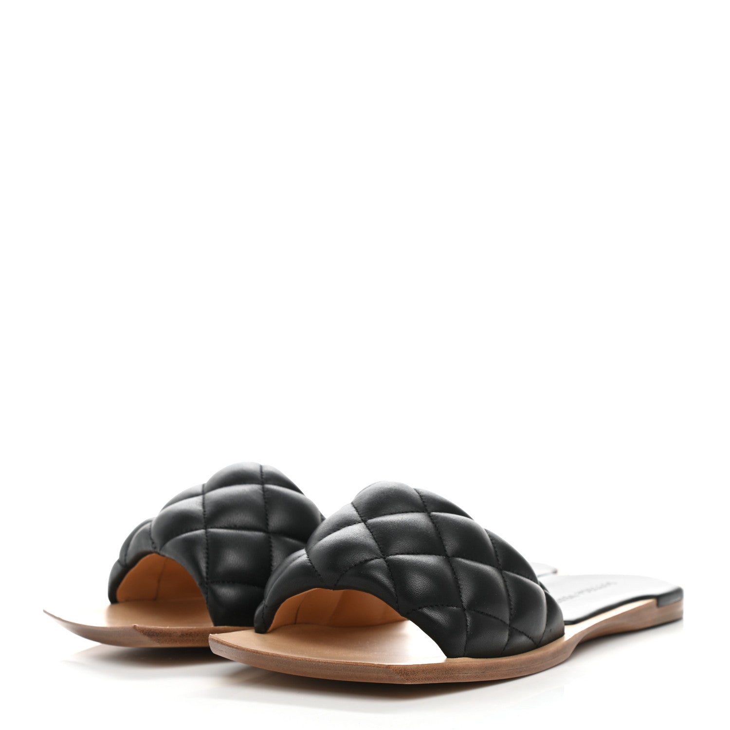 Bottega Veneta Nappa Matelasse Padded Flat Sandals 37.5 Black 3 of 7