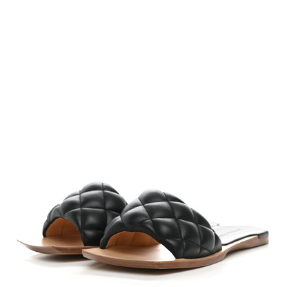Bottega Veneta Nappa Matelasse Padded Flat Sandals 37.5 Black 3 of 7