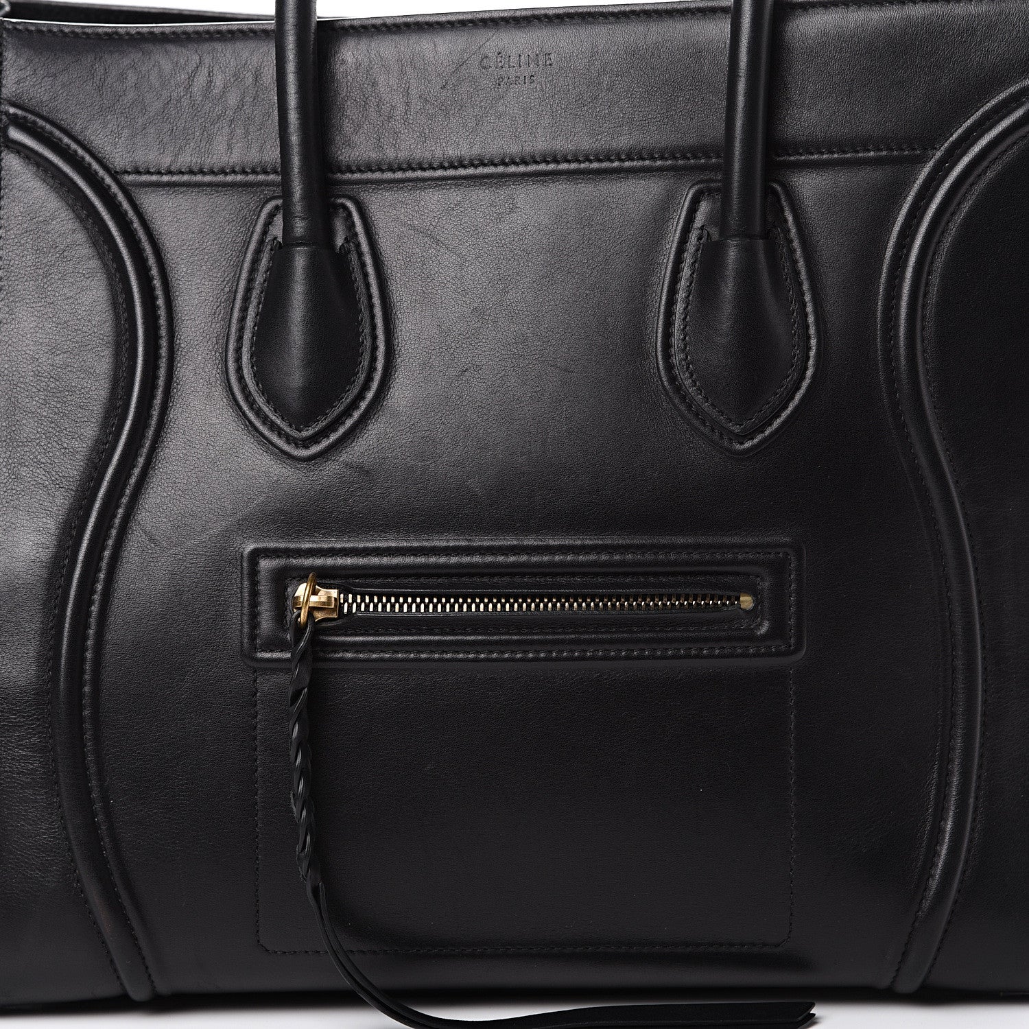 Celine Natural Calfskin Medium Phantom Luggage Black 8 of 15