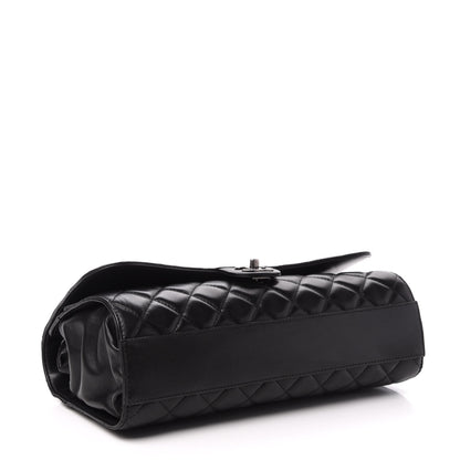 Chanel Lambskin Quilted Jumbo Grocery By Chanel Drawstring Shopping Bag Black 6 of 13