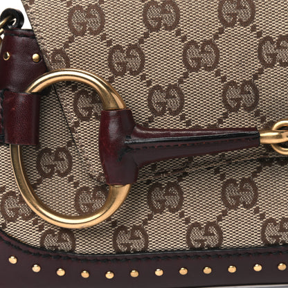 Gucci Monogram Studded Horsebit Clutch Bordeaux 8 of 10