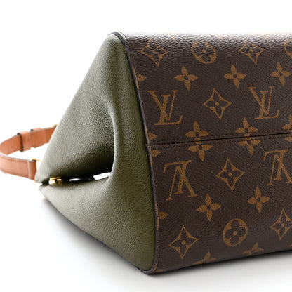 Louis Vuitton Calfskin Monogram Fold Tote PM Cream Khaki Black 9 of 10