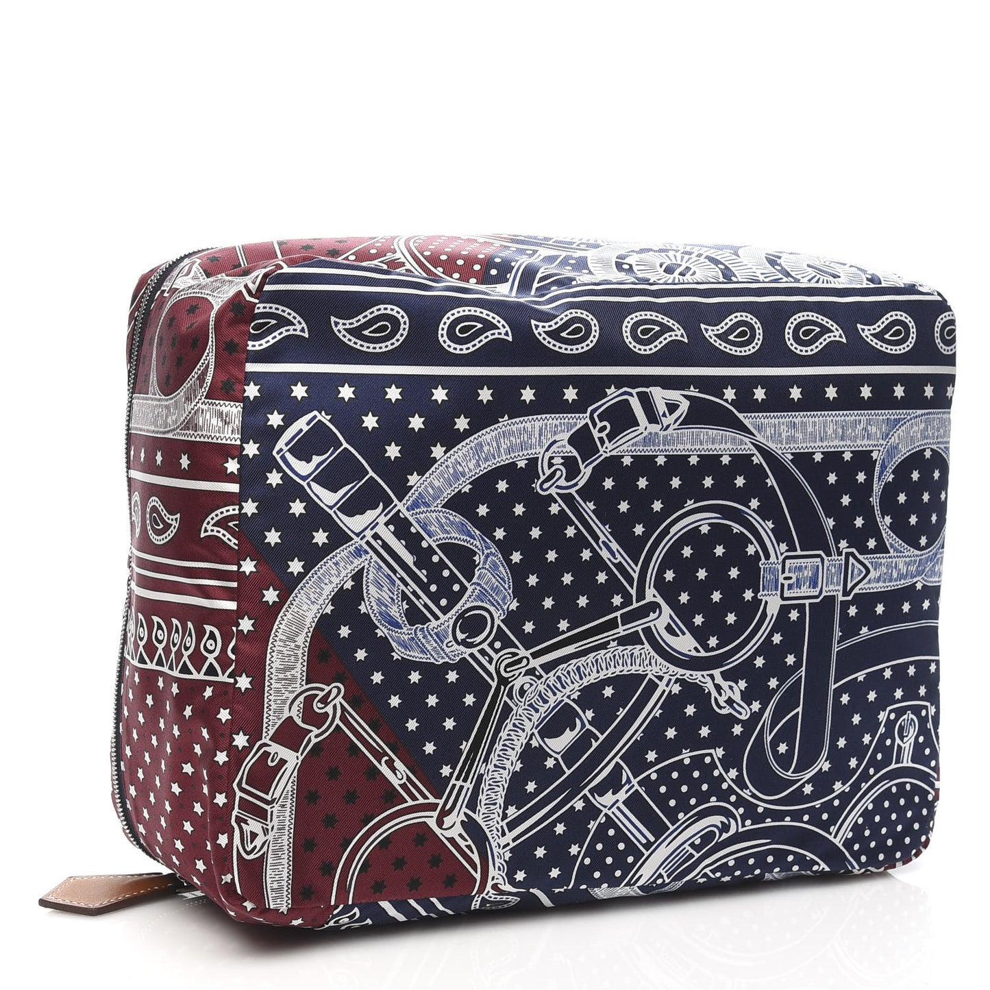 Silk Eperon d'Or Bandana Travelsilk PM Cube Bordeaux Bleu Marine
