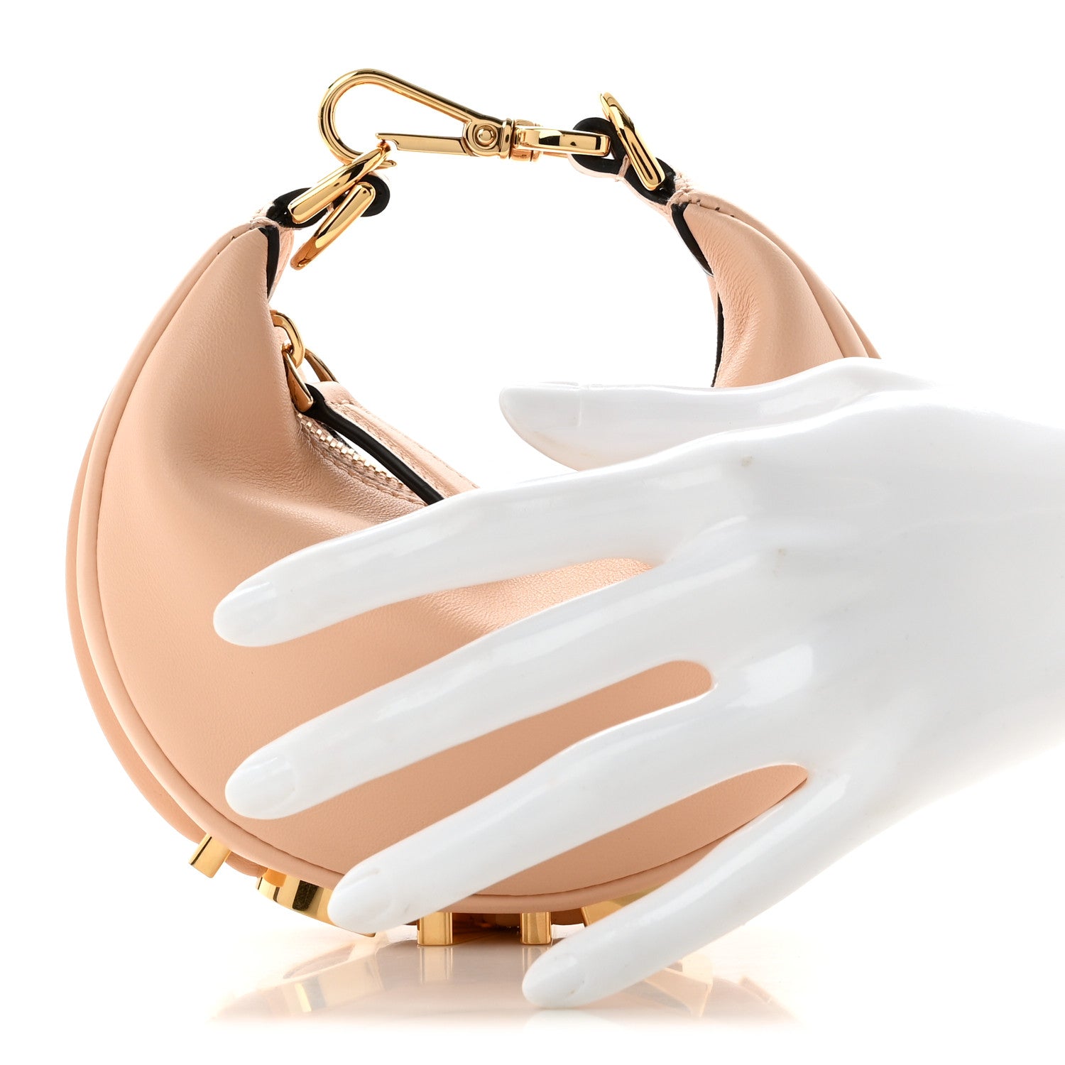 Fendi Vitello Grace Matte Nano Fendigraphy Hobo Charm Light Rose 2 of 10