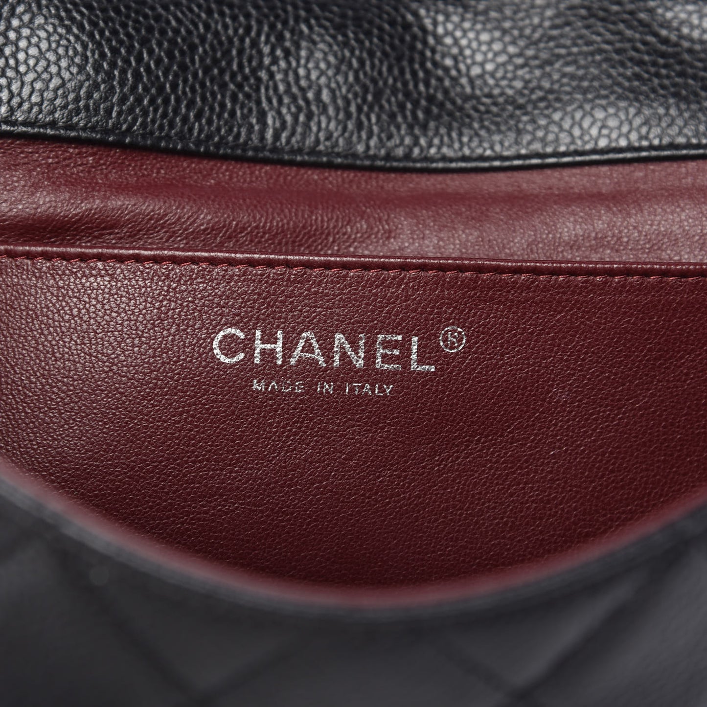 Caviar Quilted Clutch With Chain Flap Black
