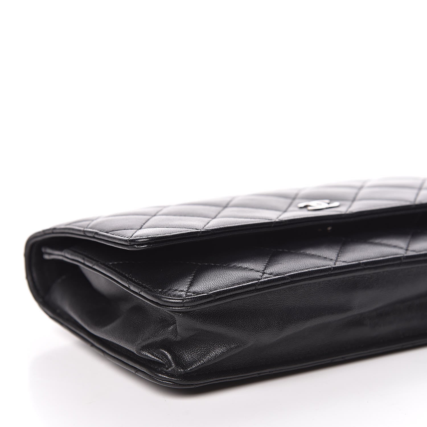 Chanel Lambskin Quilted Wallet On Chain WOC Black 9 of 13