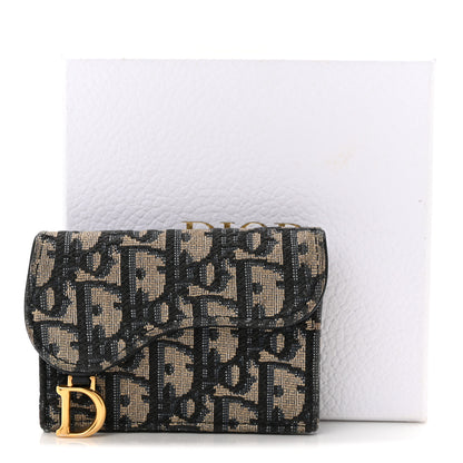 Christian Dior Oblique Saddle Card Holder Blue 8 of 8