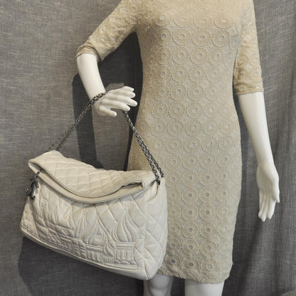 Chanel Lambskin Quilted Large Paris Moscou Red Square Bag Ivory 3 of 9