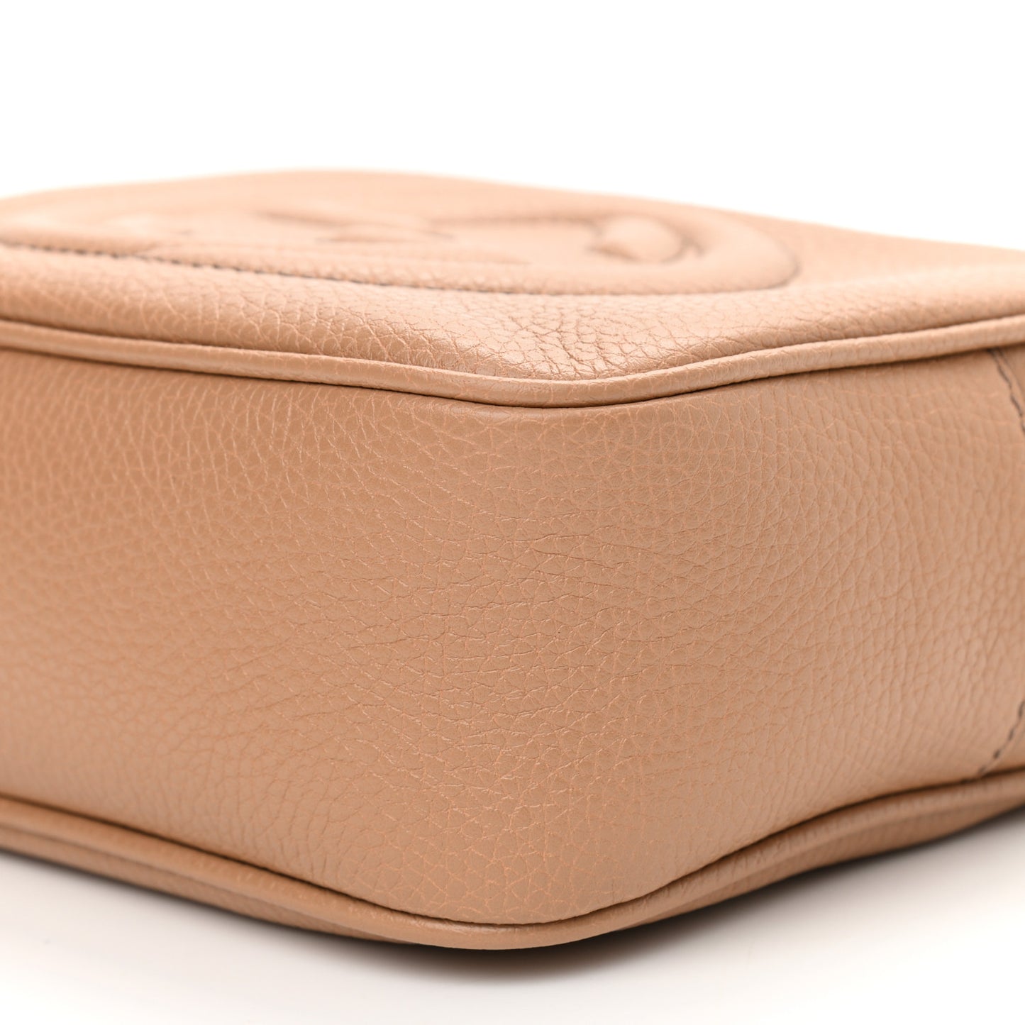 Pebbled Calfskin Small Soho Disco Bag Camelia