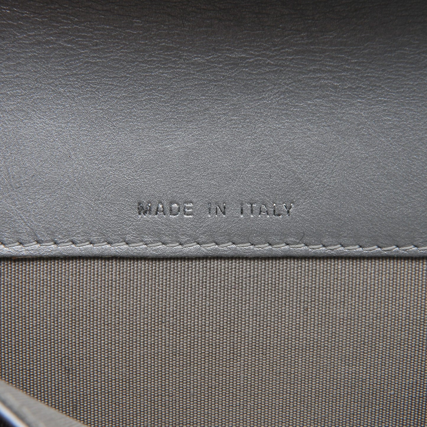 Metallic Calfskin Quilted Palette Card Holder Silver