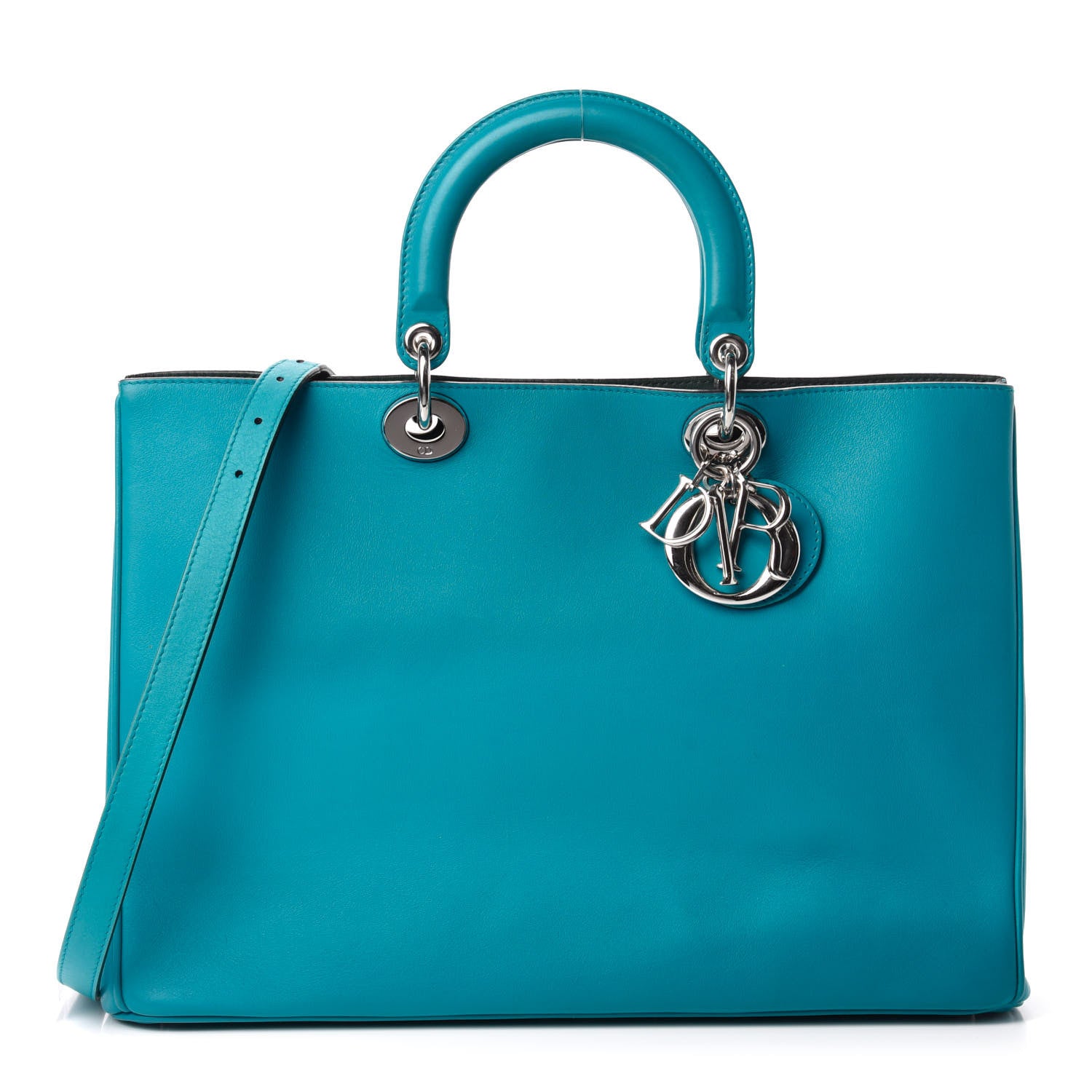 Christian Dior Smooth Calfskin Large Diorissimo Tote Turquoise 1 of 10