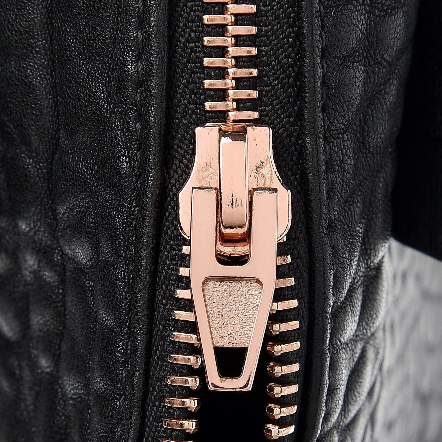 Pebbled Lambskin Rocco Black Rose Gold Hardware