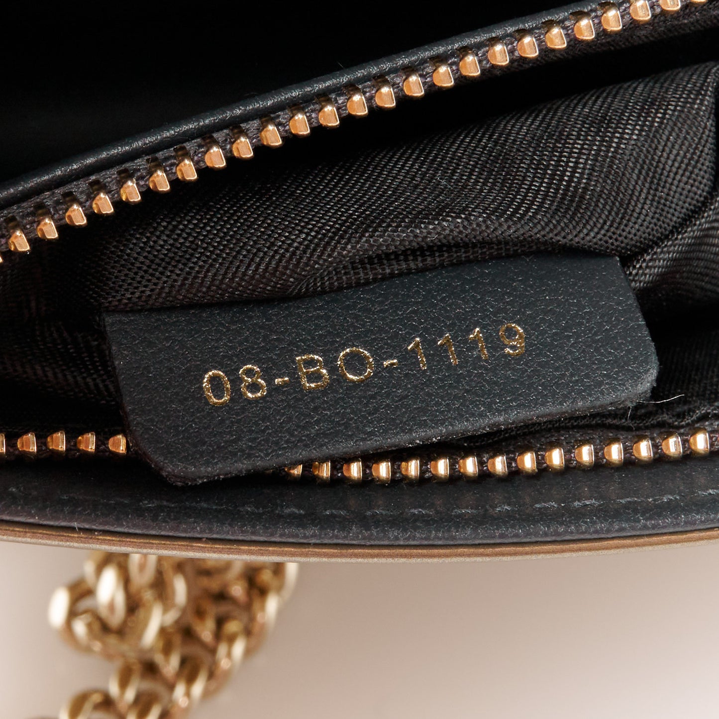 Metallic Patent Micro-Cannage Diorama Wallet on Chain Pouch Gold