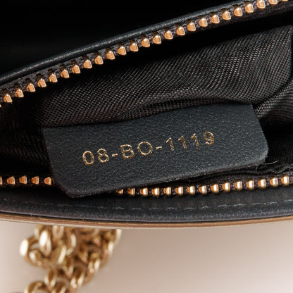 Christian Dior Metallic Patent Micro-Cannage Diorama Wallet on Chain Pouch Gold 7 of 10
