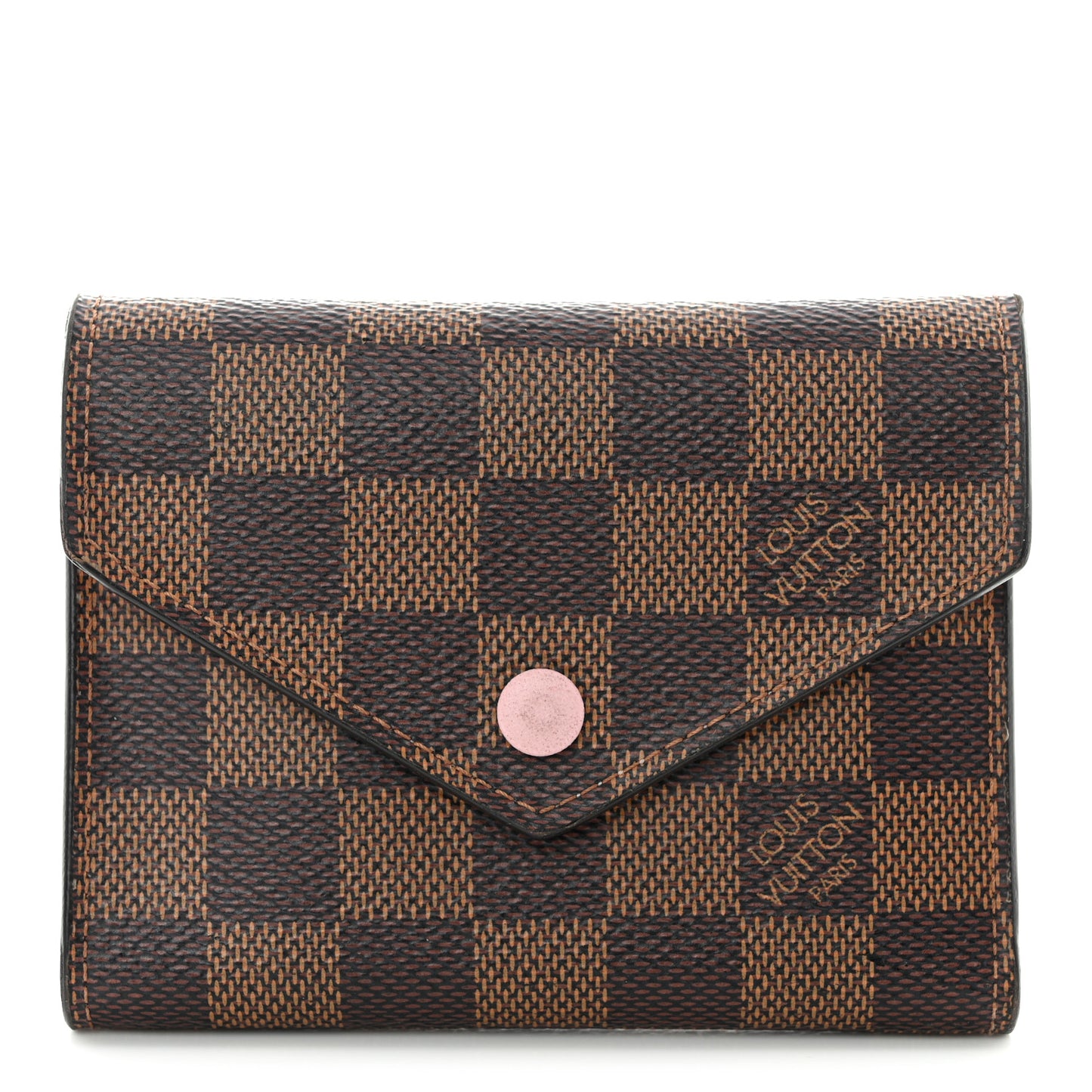 Damier Ebene Victorine Wallet Rose Ballerine