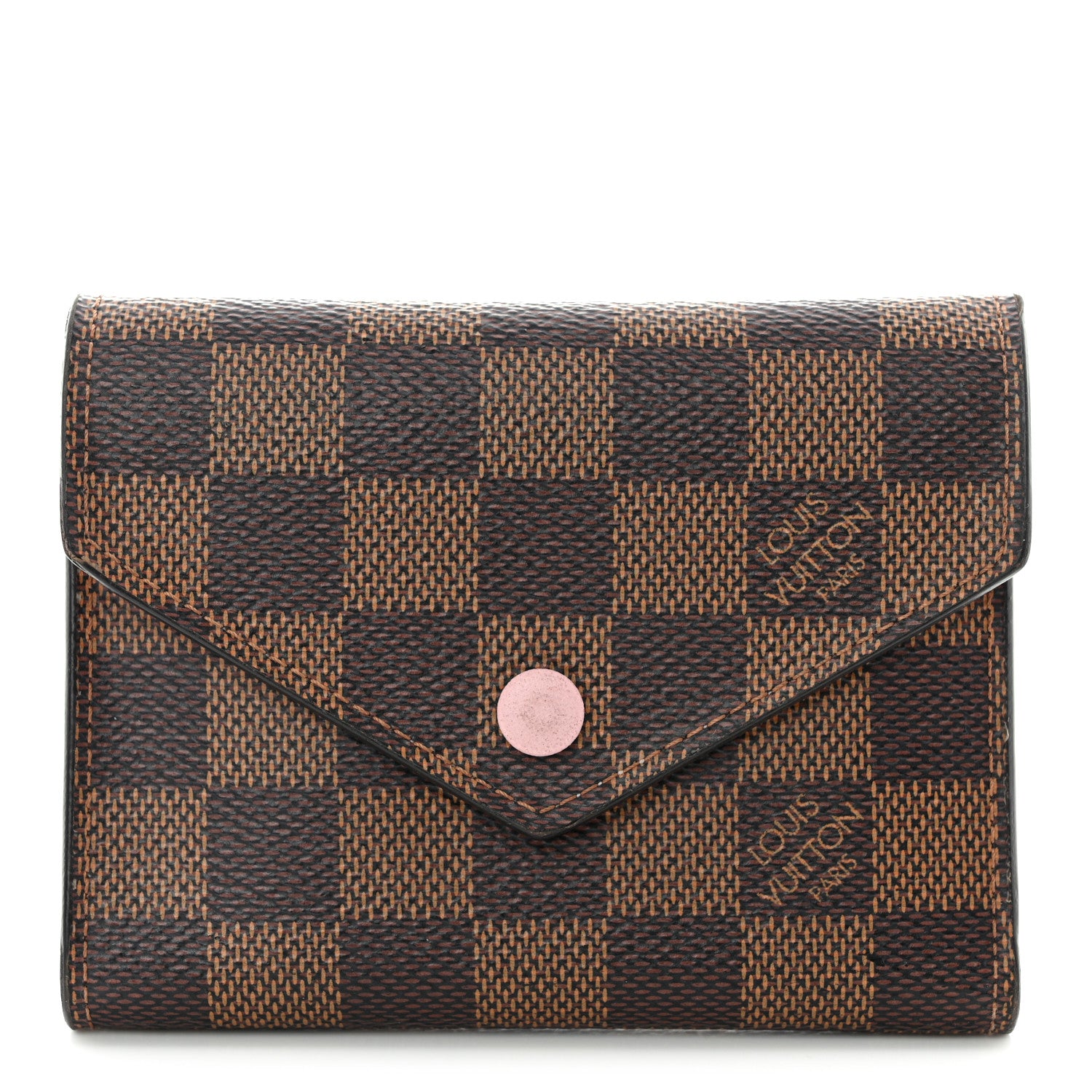Louis Vuitton Damier Ebene Victorine Wallet Rose Ballerine 1 of 10