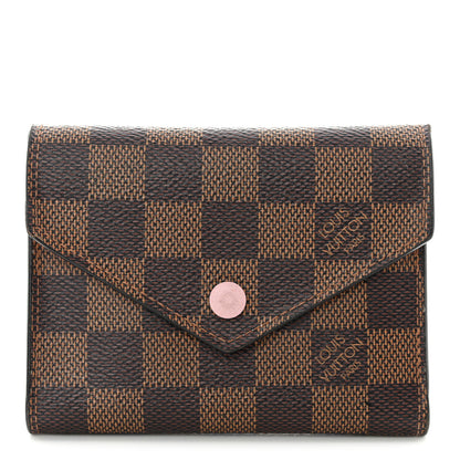 Louis Vuitton Damier Ebene Victorine Wallet Rose Ballerine 1 of 10