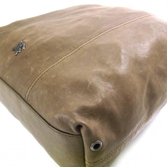 Leather Elmgate Packable Tote Nutmeg