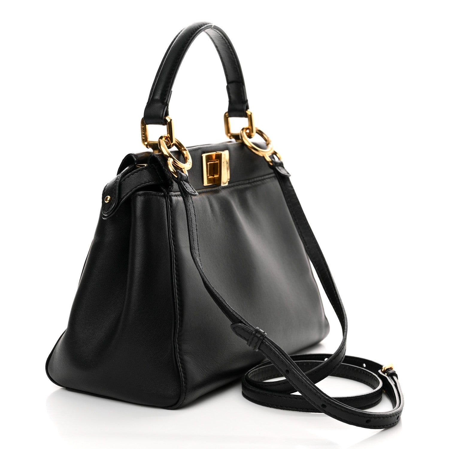 Fendi Nappa Mini Peekaboo Iconic Satchel Black 3 of 11