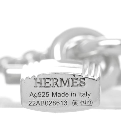 Hermes Sterling Silver Cadenas Kelly Lock Pendant Necklace 5 of 6