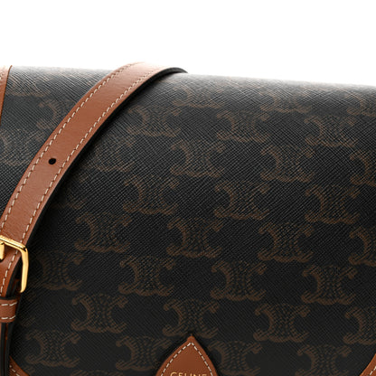 Celine Triomphe Canvas Medium Folco Bag Tan 7 of 15