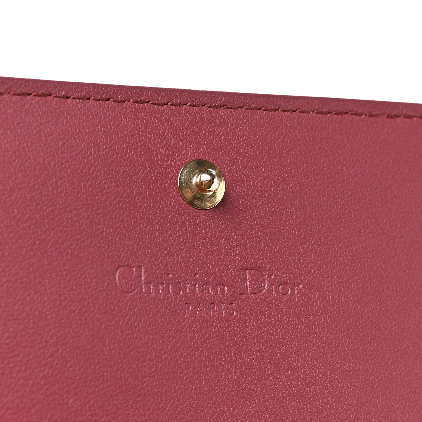 Lambskin Cannage Mini Lady Dior Wallet Burgundy