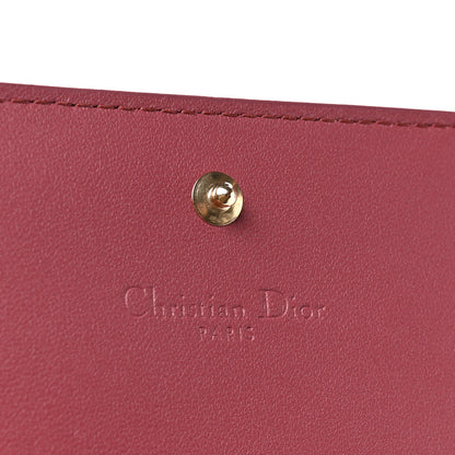 Christian Dior Lambskin Cannage Mini Lady Dior Wallet Burgundy 6 of 7