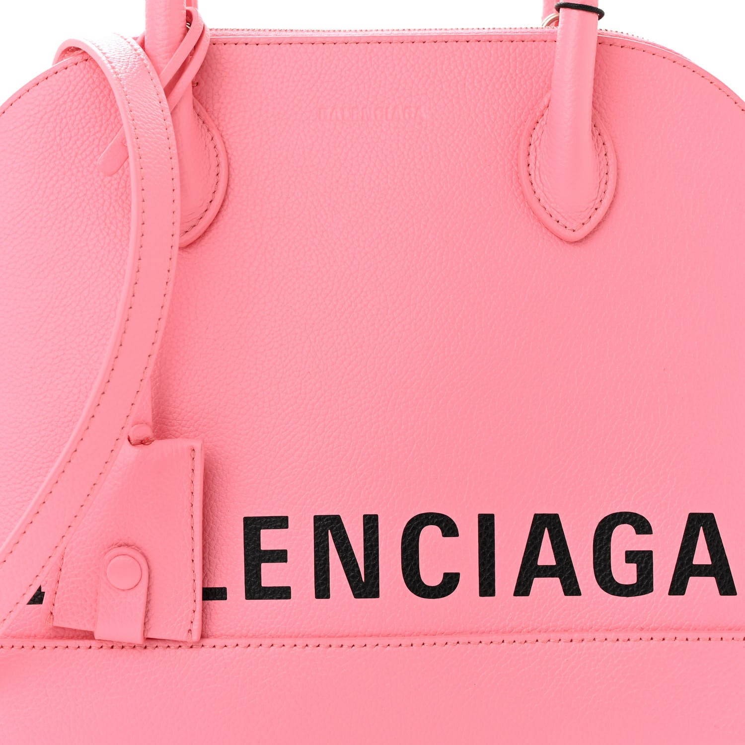 Balenciaga Signature Grained Calfskin Logo S Ville Top Handle Bag Rose Bubblegum Black 7 of 9