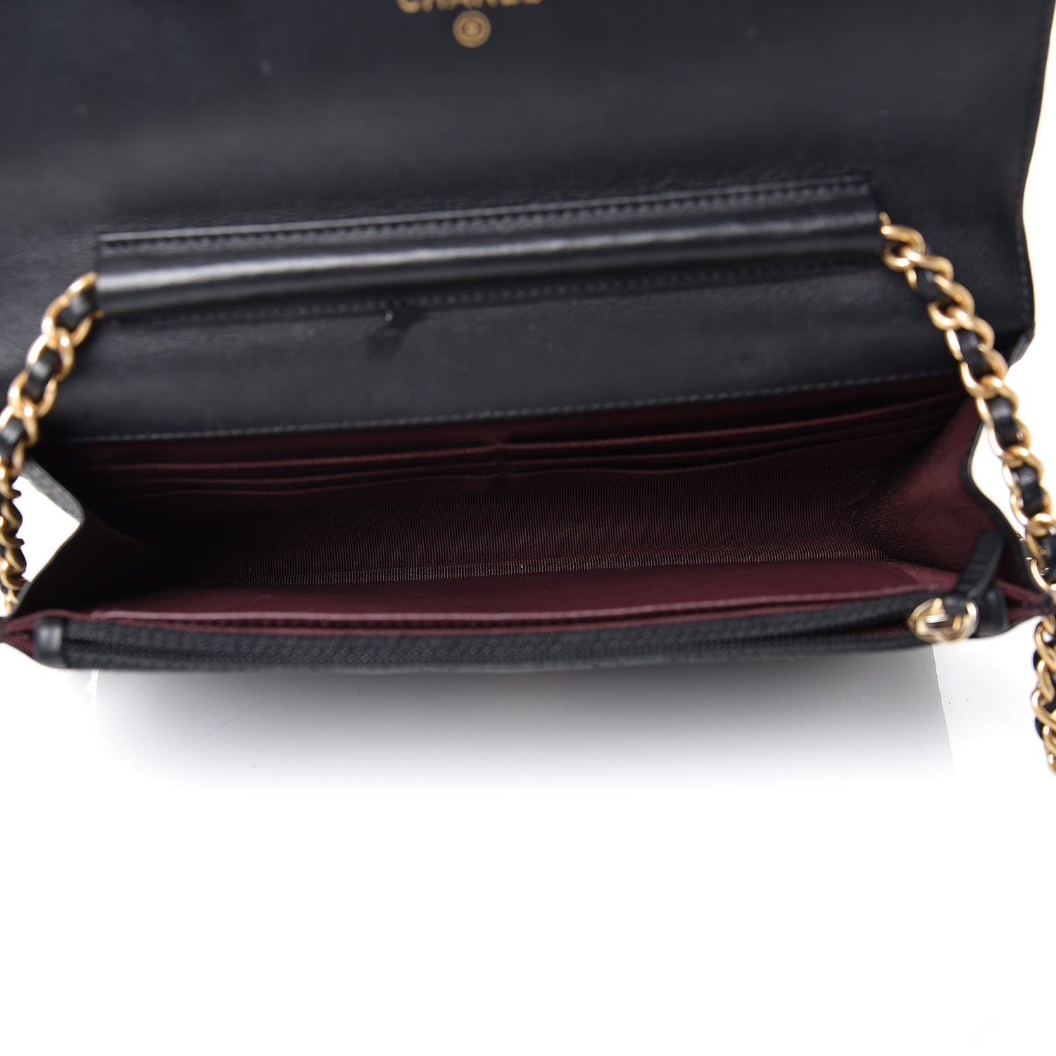 Chanel Aged Calfskin Quilted Lucky Charms 2.55 Reissue Wallet On Chain WOC Black 5 of 13