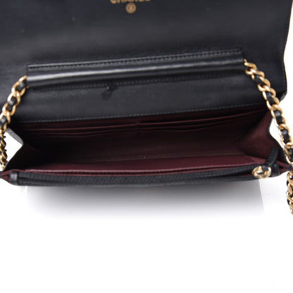 Chanel Aged Calfskin Quilted Lucky Charms 2.55 Reissue Wallet On Chain WOC Black 5 of 13
