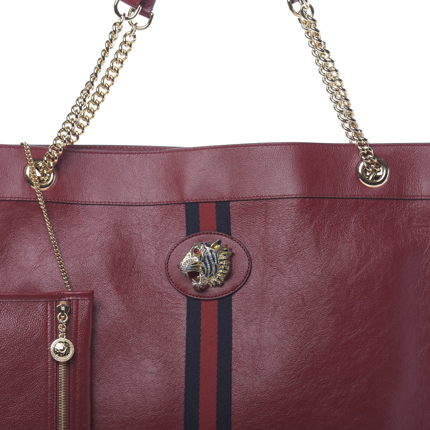 Calfskin Large Rajah Chain Tote Romantic Cherry