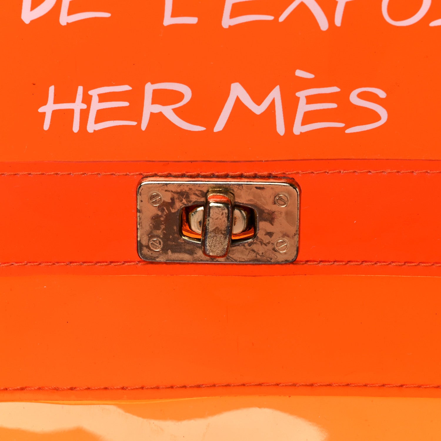 Hermes Vinyl Souvenir De L'Exposition Kelly Orange 12 of 15