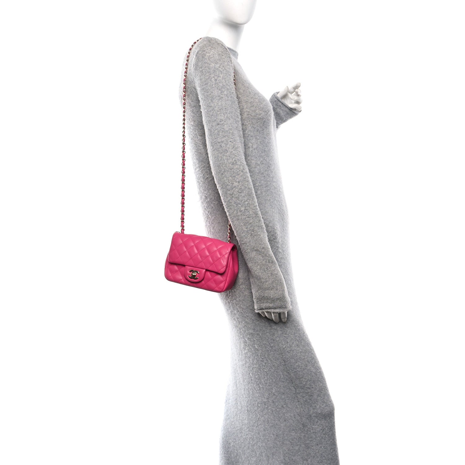 Chanel Lambskin Quilted Mini Square Flap Pink 2 of 15